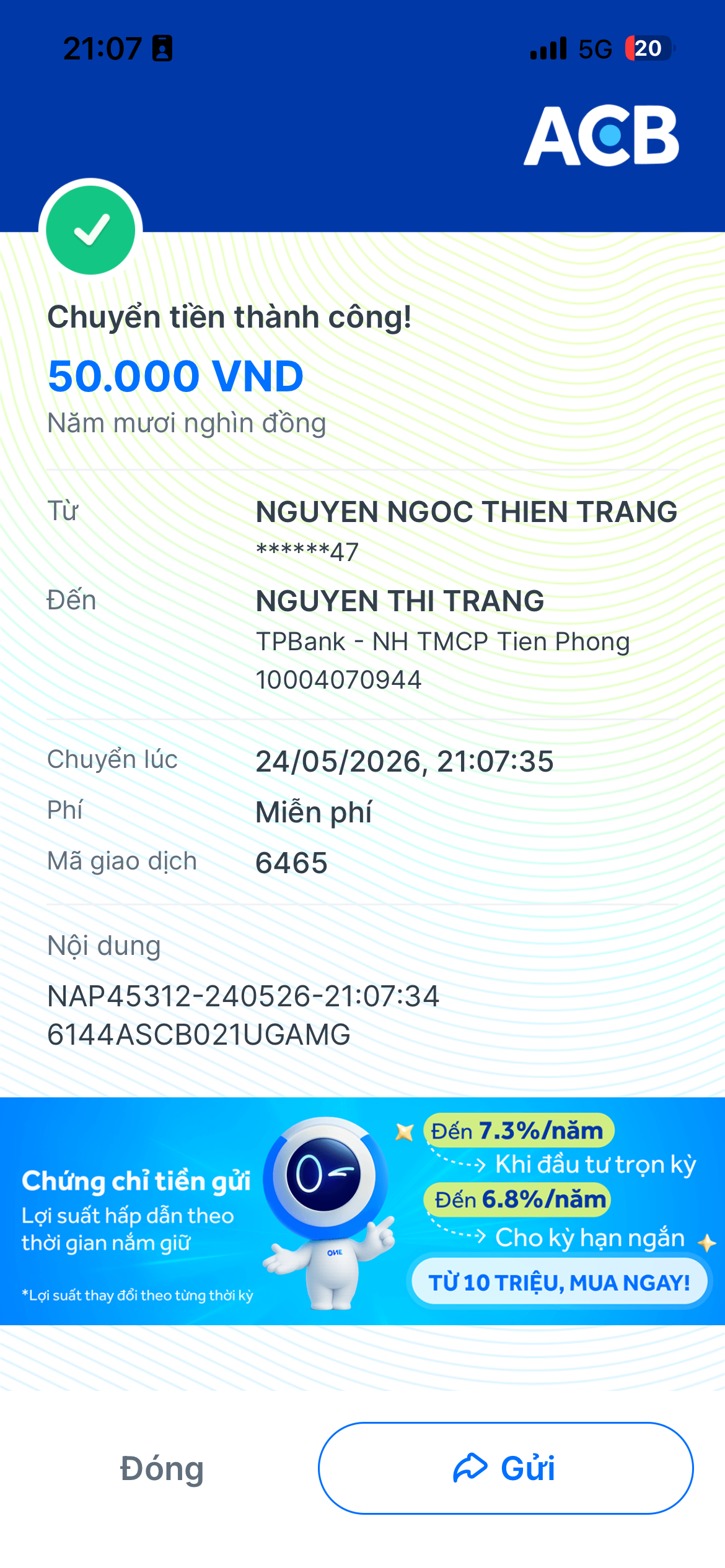 Donate ủng hộ người đăng