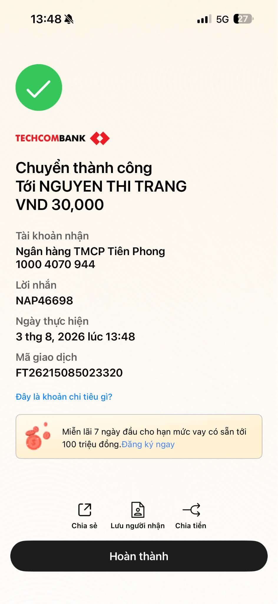 Donate ủng hộ người đăng
