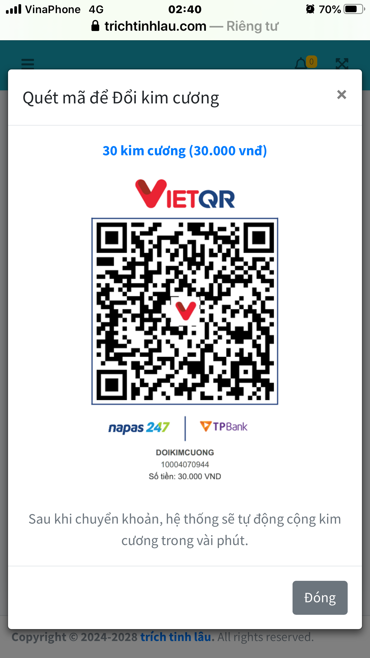 Donate ủng hộ người đăng