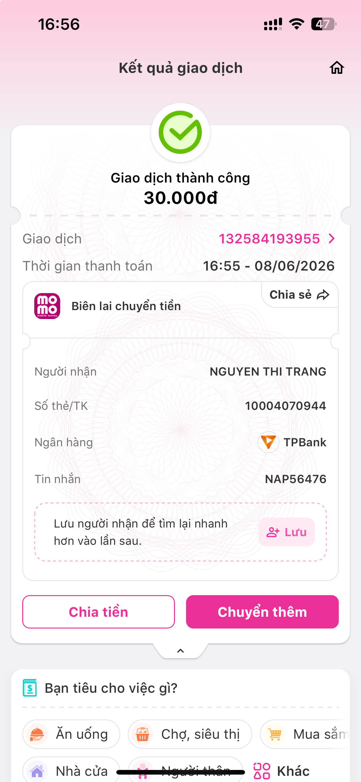 Donate ủng hộ người đăng